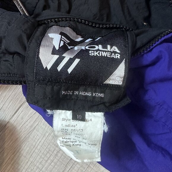 Vintage 80s Tyrolia Reversible Ski Suit Womens One Piece Snowsuit Snow Bib Sz 10 - Picture 5 of 13